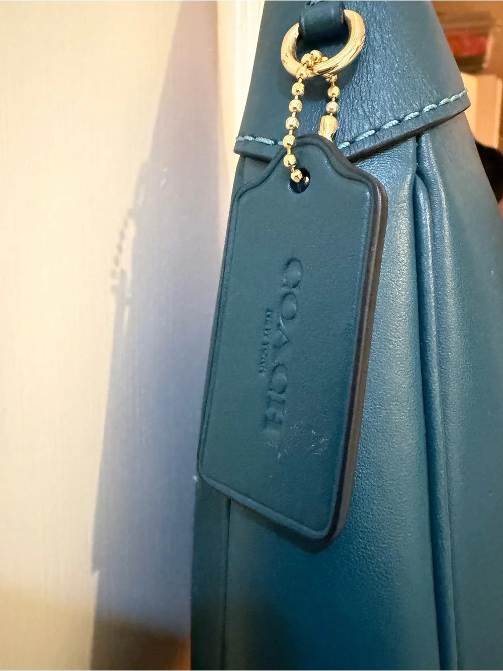 COACH K2577 Smooth Leather Hobo — Deep Teal